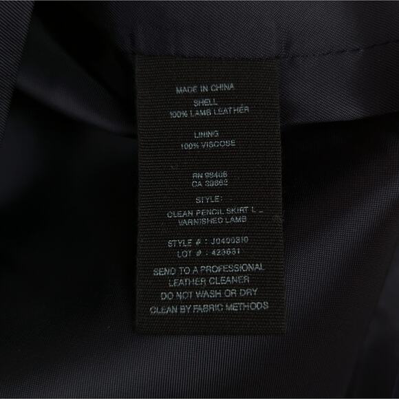 Theory Navy Ocean 100% Lamb Leather Clean Pencil Skirt Size 0 - Picture 7 of 7